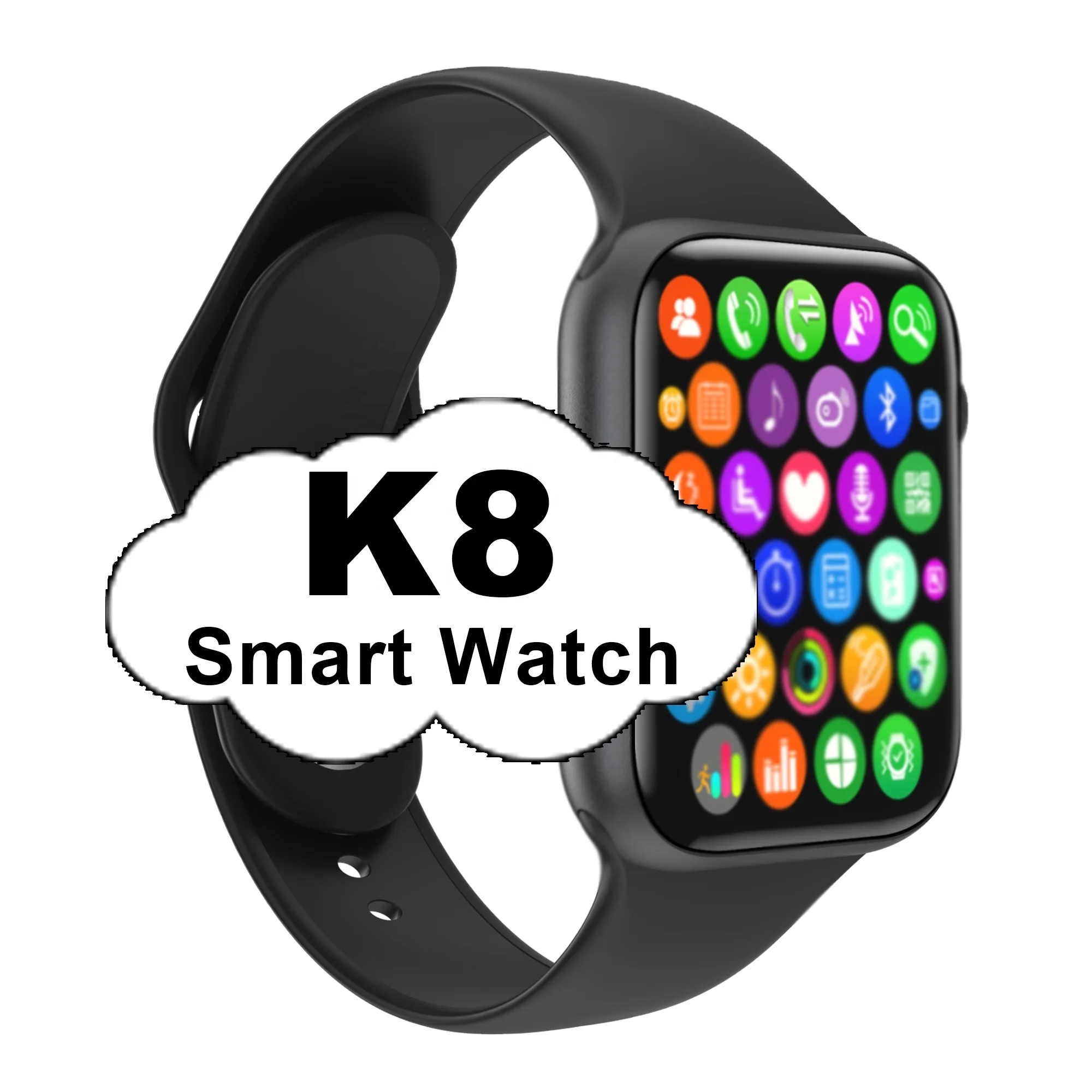 

K8 Smart Watch With 1.78Inch Full Touching Screen Ecg Temperature Detection For Two Luxury Wristbands For Apple K8 Smartwatch, Black white pink