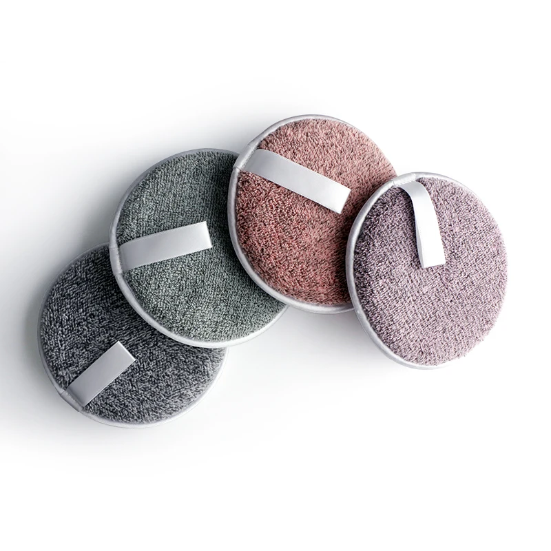 

2022 Deep Cleaning Round 10cm Reusable Bamboo Charcoal Microfiber Make Up Remover Pads, Customized color