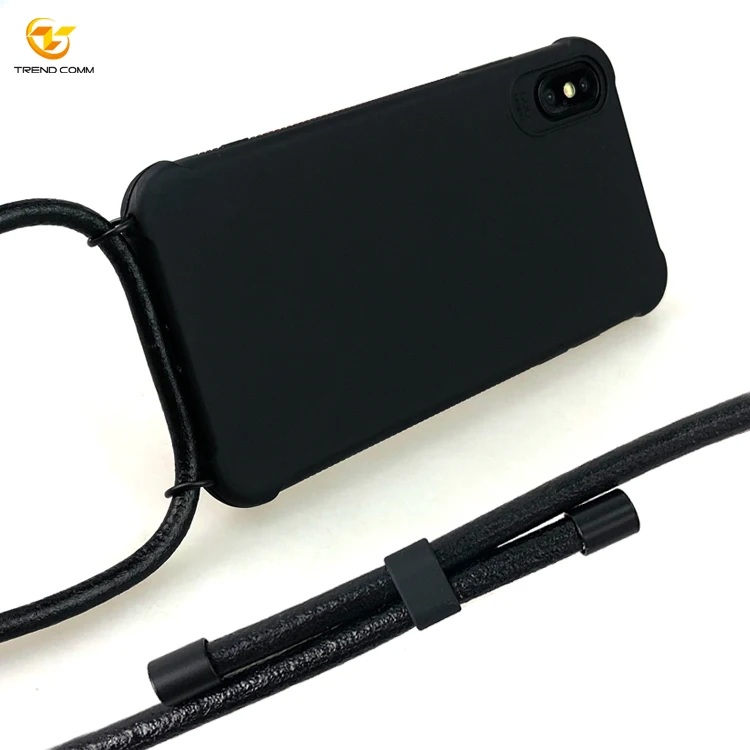 

Shockproof Solid TPU Leather Strap Necklace Phone Case For iPhone11/12 Pro Max