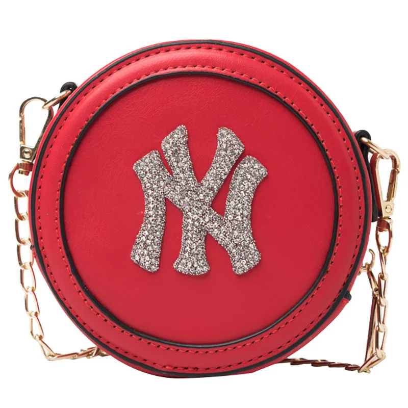 

Popular Women's Slung Net Red Slung Round Bag Shoulder Bag Children's Small Bag, White, yellow, red, black, orange, pink