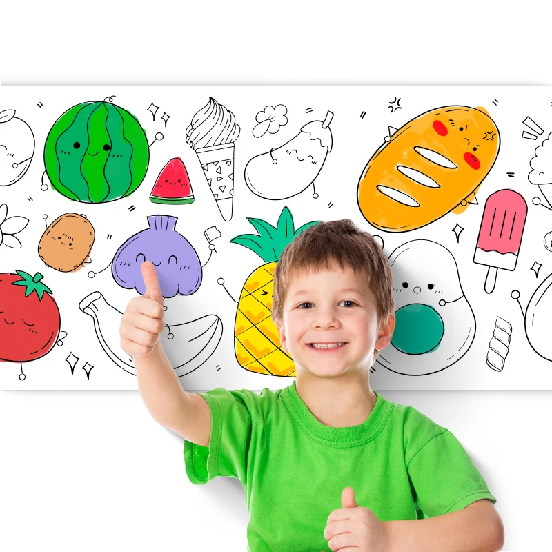 

SUPERDOTS 3M re-pastable wall Drawing pr Paper roll Blank Pattern Graffiti Scroll Kids Painting Scrolls For crayon and Color Pen