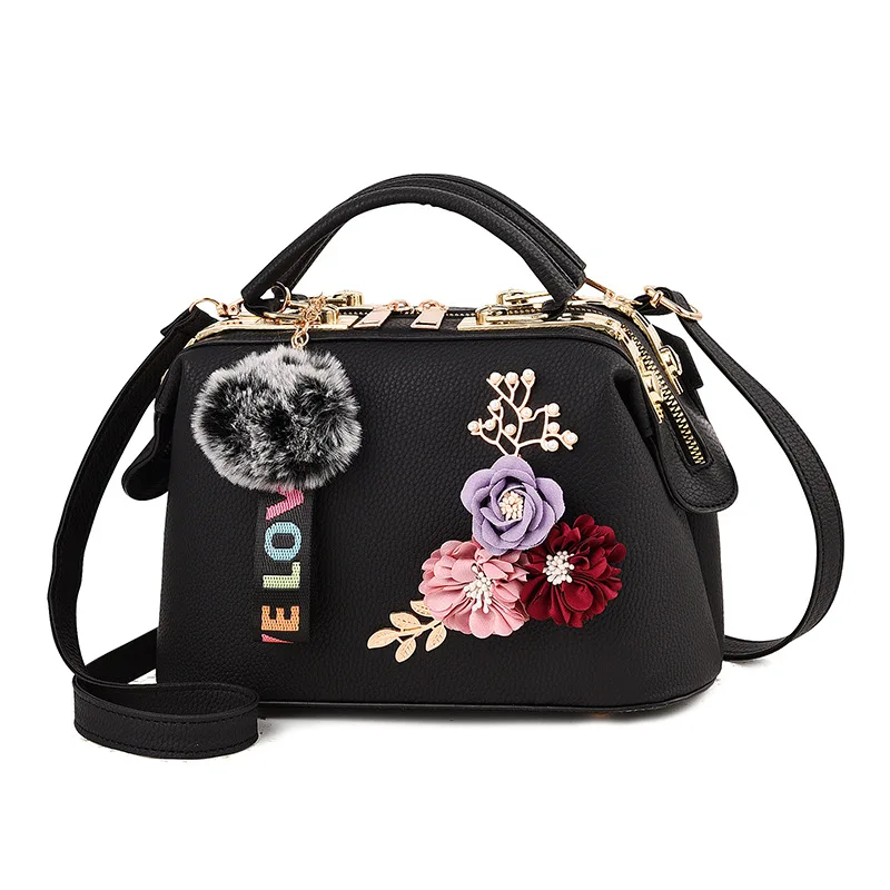 

famous premium luxury fashion designer crossbody ladies women pu leather flower handbag