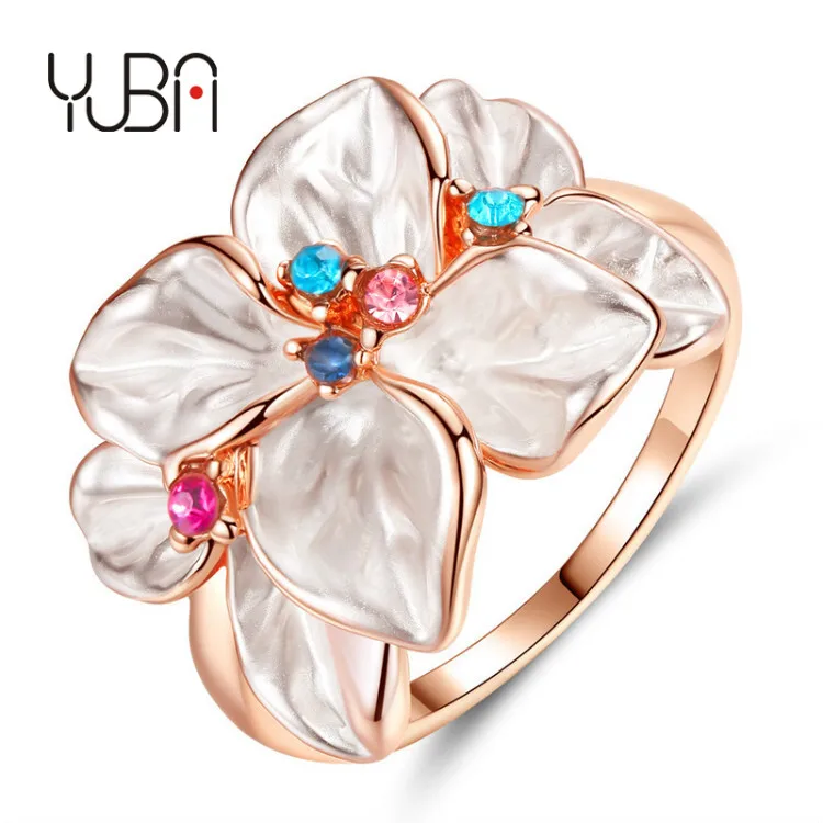 

Wholesale Antique Vintage Designs 14K Gold big flower Diamond Promise Ring Jewelry