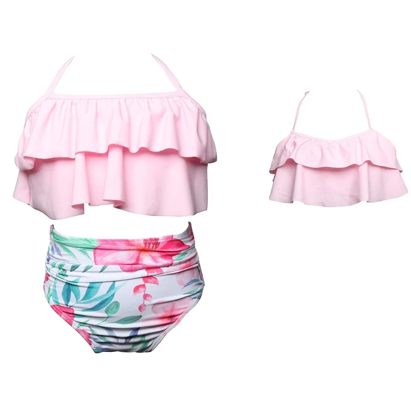 

Matching Family Bathing Suits Mother Girl Bikini Swimsuit For Mom And Daughter Swimsuits Female Children Baby Kid Beach Swimwear