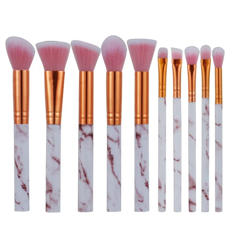 

10Pcs Marble Makeup Brush,High Quality Fashionable Cosmetic Makeup Brush Set