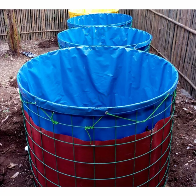 

Lvju Multi Sizes Portable Round Pvc Coated Tarpaulin For Fish Pond Farming Tank, Light blue/green/black/red/custom