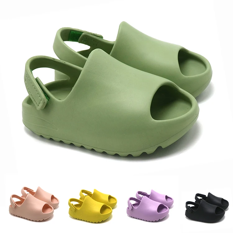 

Wholesale Kids Shower Sandal Slippers colorful cute EVA kids clogs shoe yeezy slide strap slides infant water shoes yezzy, As picture
