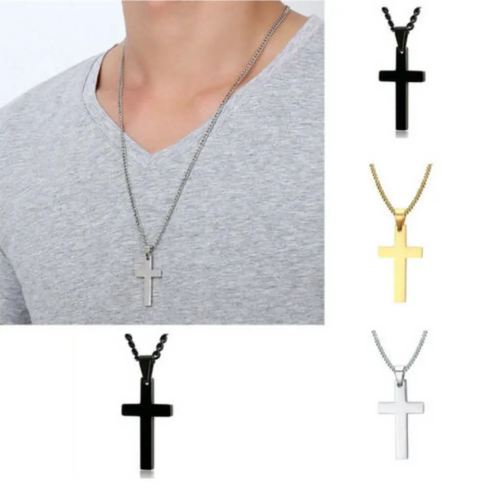 

Fashion Party Rap Jewelry Hips Hops Stainless Steel Jewelry Silver Gold Color Christian Cross Pendants Necklaces for Men, Silver, gold,un gold