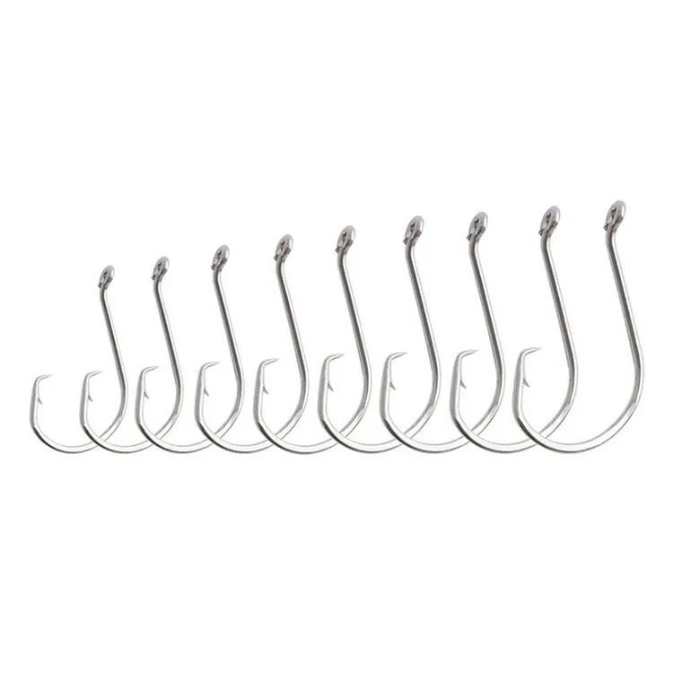 

WEIHE 7384 Fishing Hooks Black Offset Sport Circle Bait carbon steel ice Fishing tackle equipment size 1#-5/0#