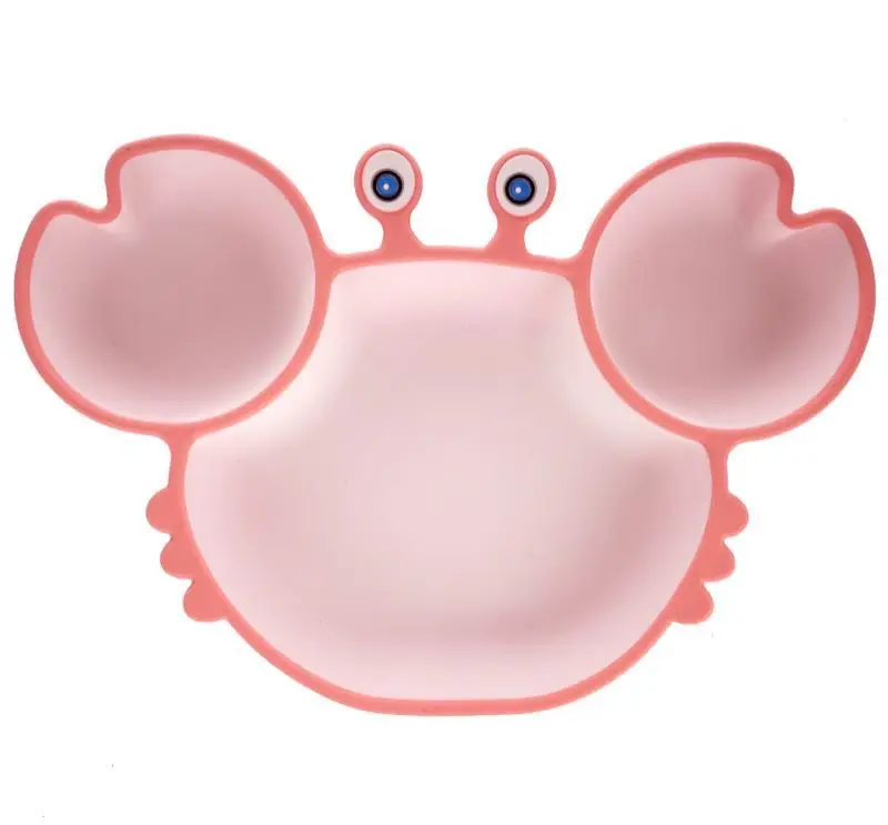 

Custom Children Crab Baby 100% BPA Free Non-toxic Eco-friendly Food Grade Cute Cartoon Crab Shape Silicone Baby Plate