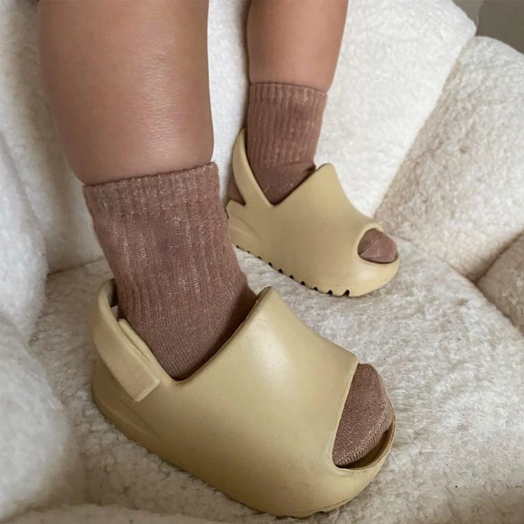 

high quality yeezy shoes sandals non slip eva breathable open toe black tollder infant boy girl yeezy slides with strap baby, Infants yeezy shoes sandals