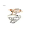 Wholesale 925 silver micro spread Turkey leaf ring white zircon ring