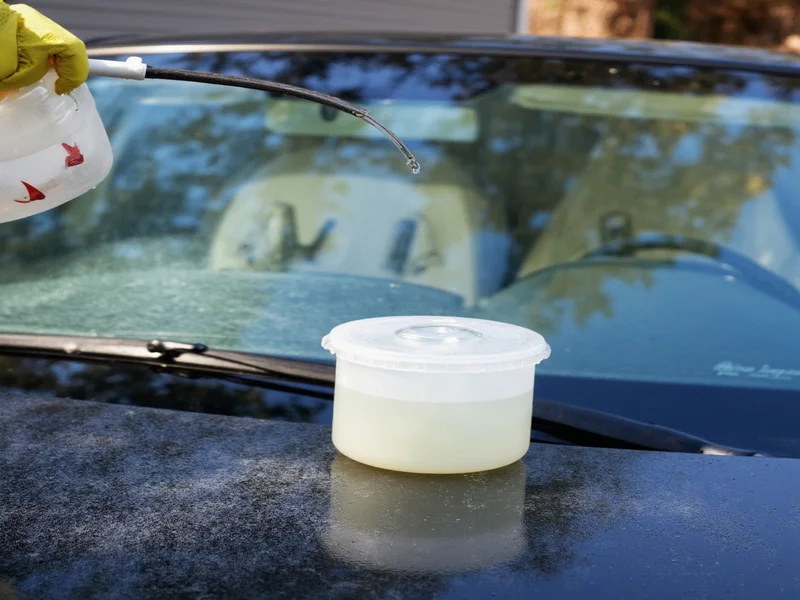 Windshield washer fluid reservoir with homemade solution