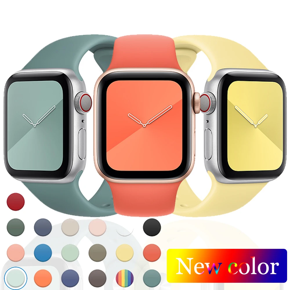

66 Colors Sport watchband 38mm 40mm 42mm 44mm Custom Silicone Apple Watch Band