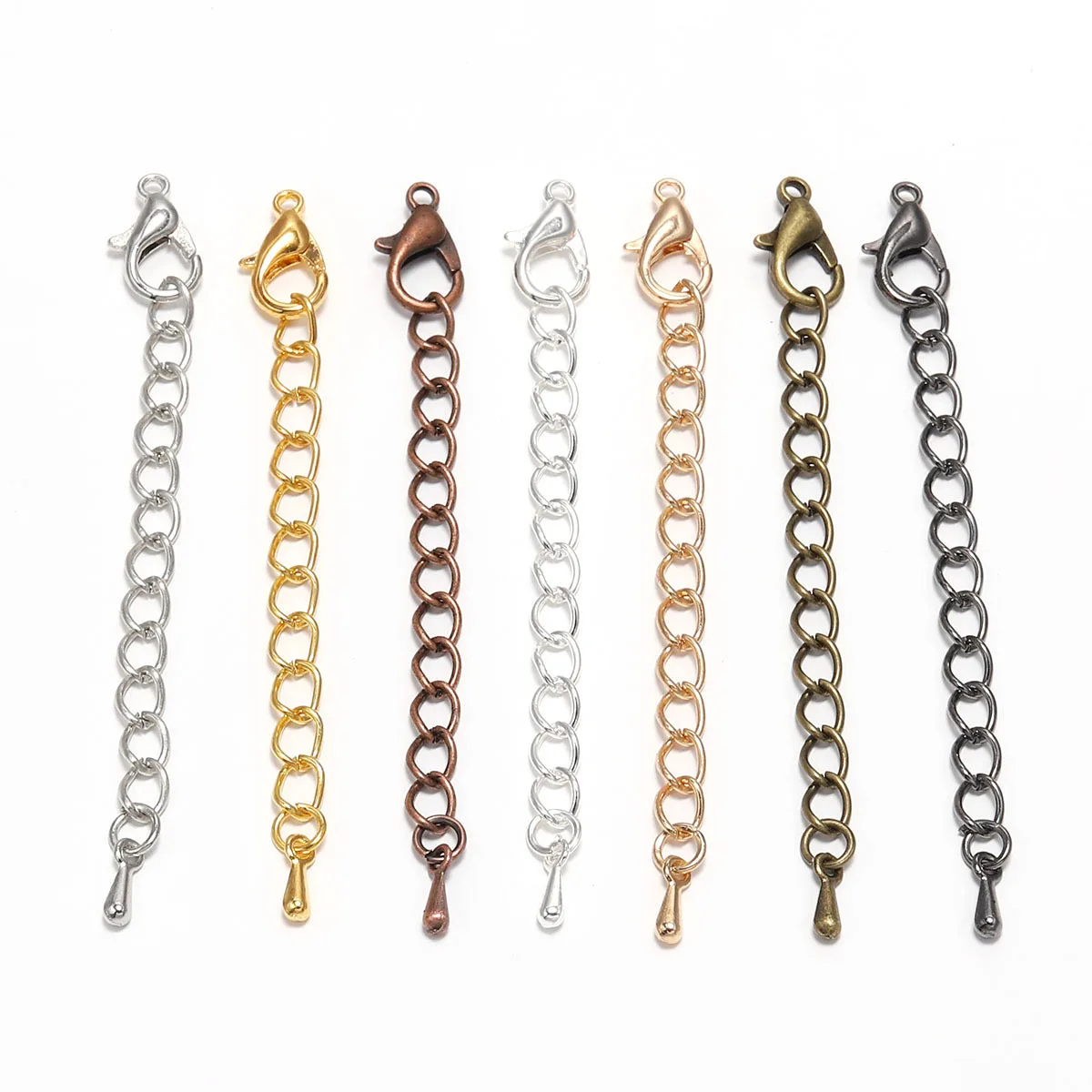 

50 70mm Extended Lobster Clasps Connector Extra Loop Link Chains For DIY Jewelry Making, Same as photo