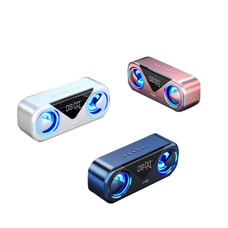 

H9 Speaker Wireless Alarm Clock Home Mobile Phone Mini Stereo Subwoofer Smart Volume Dual Speaker