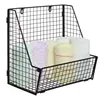 Freestanding Metal Wire Wall Mounted Hanging File Holder Towel Basket File Organizer Rack