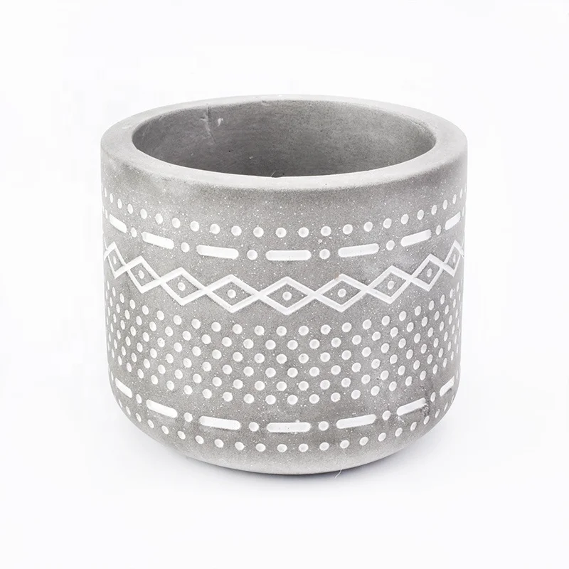Wholesale grey concrete candle container tin personalized home decorative