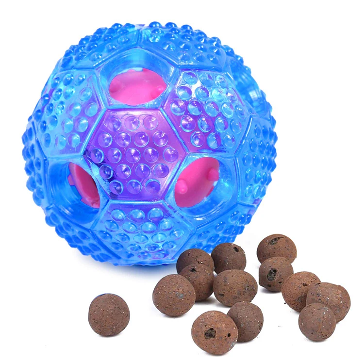 

Non Toxic Pet Toy Rubber Ball Chew Toys Tooth Cleaning Leakage Food TPR Pet dog Treat Toys, Blue, pink,