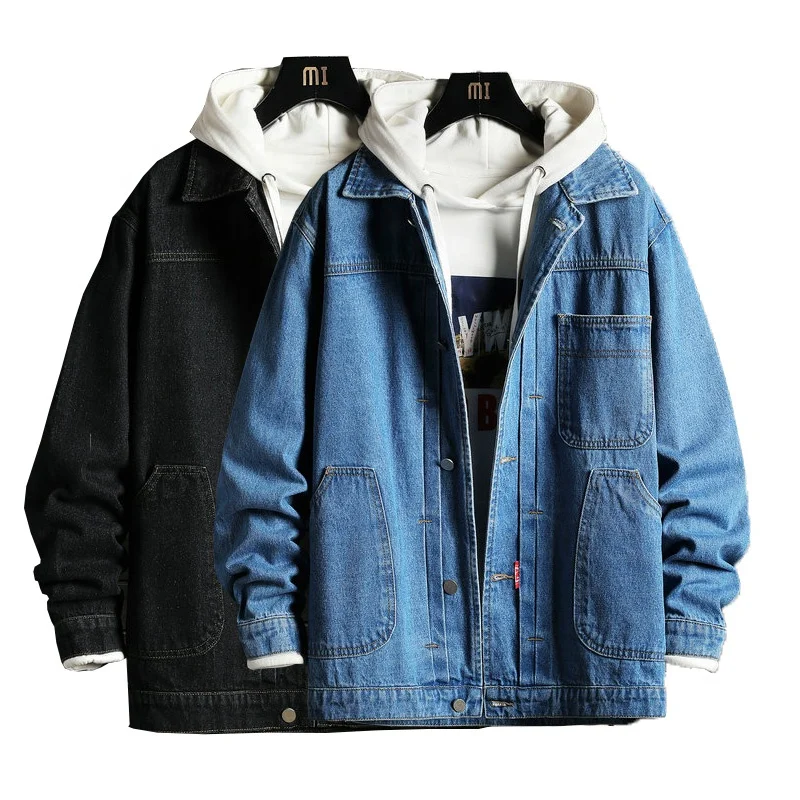 

Wholesale spring and autumn bomber slim-fit cargo jackets custom leader jackets loose Soft shell mens denim jackets