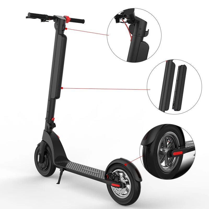 

X8 Two Wheels Foldable Electric Step Scooter For Adults Removable Battery Folding Mobility Scooters Electrico 350W, Black