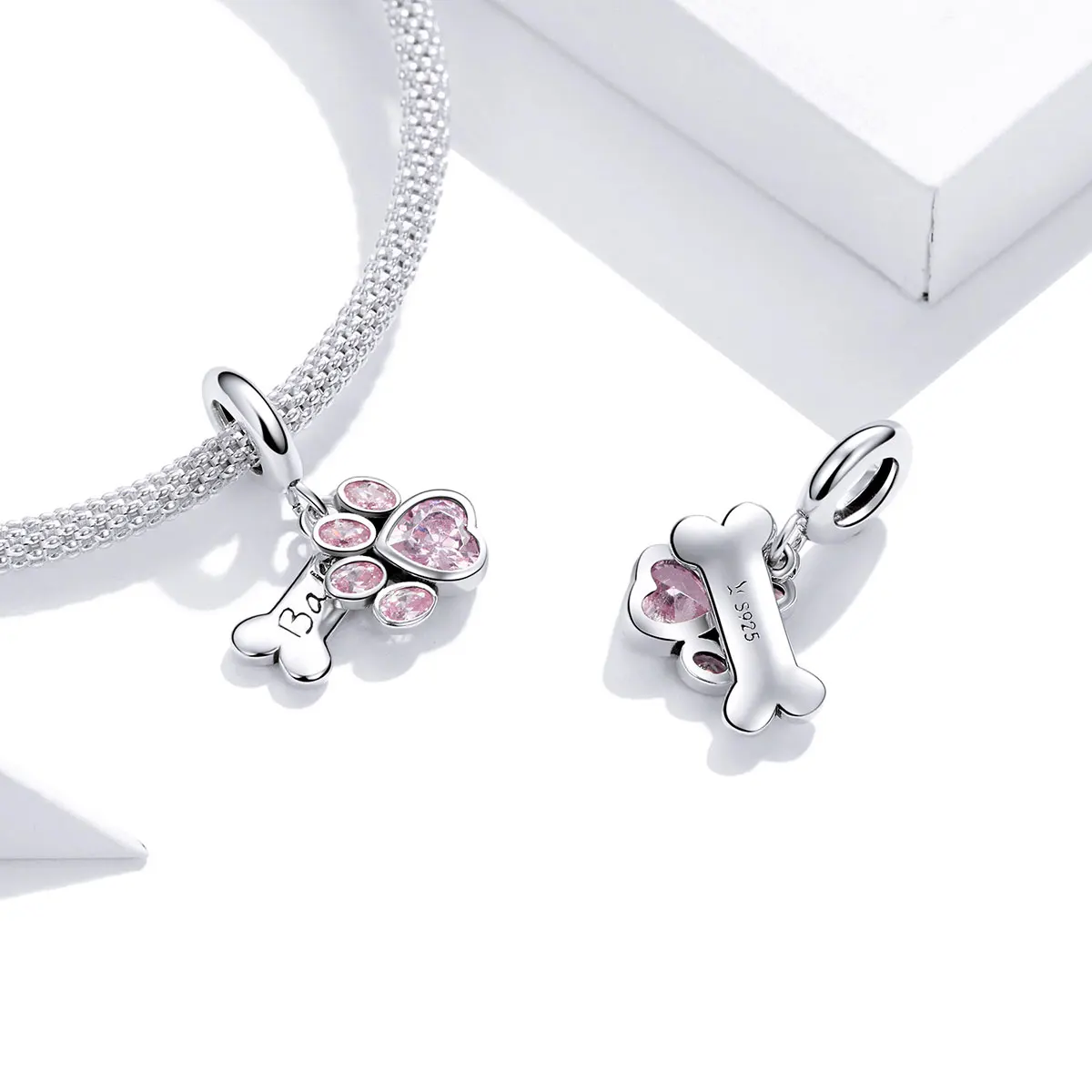 

2020 new style dog paw charms 925 silver zircon pendant charms