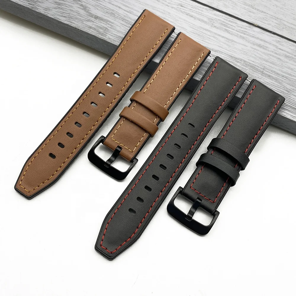 

Quick Release Brushed Black Western Leather + Silicone Rubber Apple Watch Strap Band Series 5 6 SE, As our color chart/customized