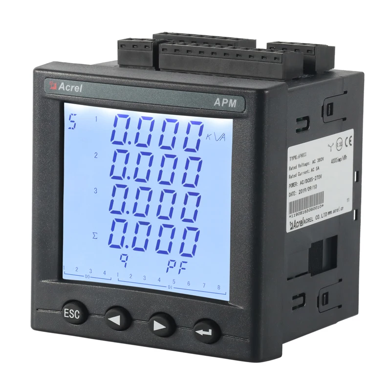 3 phase multifunction panel power meter with profibus SD harmonics APM801