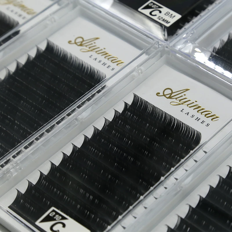 

Accept custom package for eyelashes individual camellia eyelash extension false eyelashes, Natural black