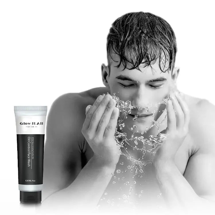 

Private Label Glow It All Cool Deep Cleansing Organic Tea Tree Men's Face Wash For Dry Skin