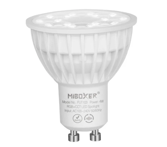 

Miboxer 4W RGB+CCT LED Bulb FUT103 AC100~240V GU10 Color Changing Spotlight