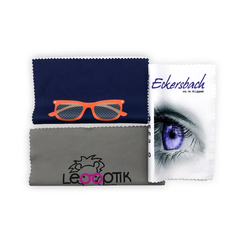 

Good quality custom printing logo lens eyeglass microfiber cleaning cloth