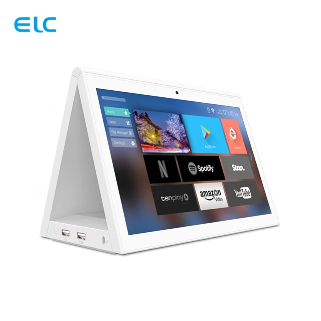

New Design Android Dual Screen capacitive touch screen Customer Feedback Bank Hotel Restaurant POE RJ45 NFC desktop tablet, Black/white