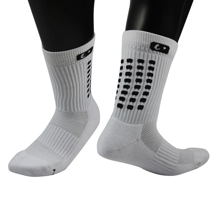 

Wholesale custom knit cotton socks men unisex solid plaid terry bottom mid tube hosiery breathable nonslip basketball sport sock