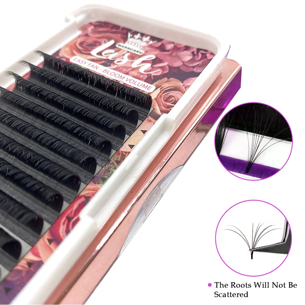 

MASSCAKU fast fanning volume extensions private label 0.03 0.05 0.07 easy fan cashmere volume, Black