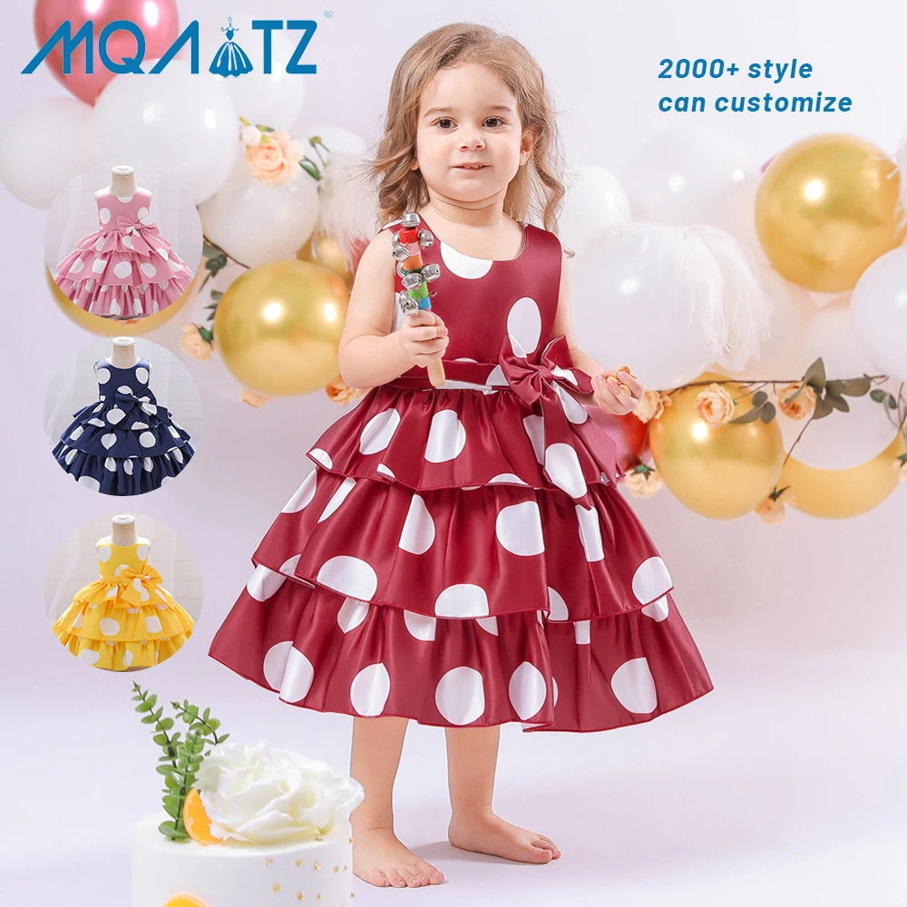 

MQATZ Party Tutu Dress Big Bow Fluffy Girl Dress Fancy satin Baby Girls' Ball Gown cake layered Dresses