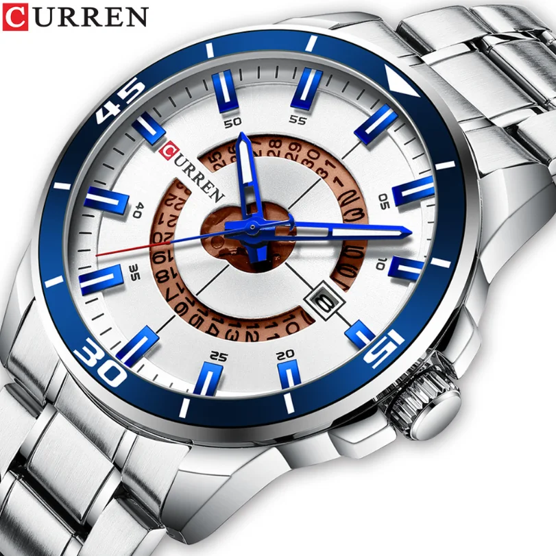 

2021 Curren 8359 Cheap Slim Mens Chronograph Watch Reloj Hombre Black Colour Quartz Analog Water Resistant Western Wrist Watches