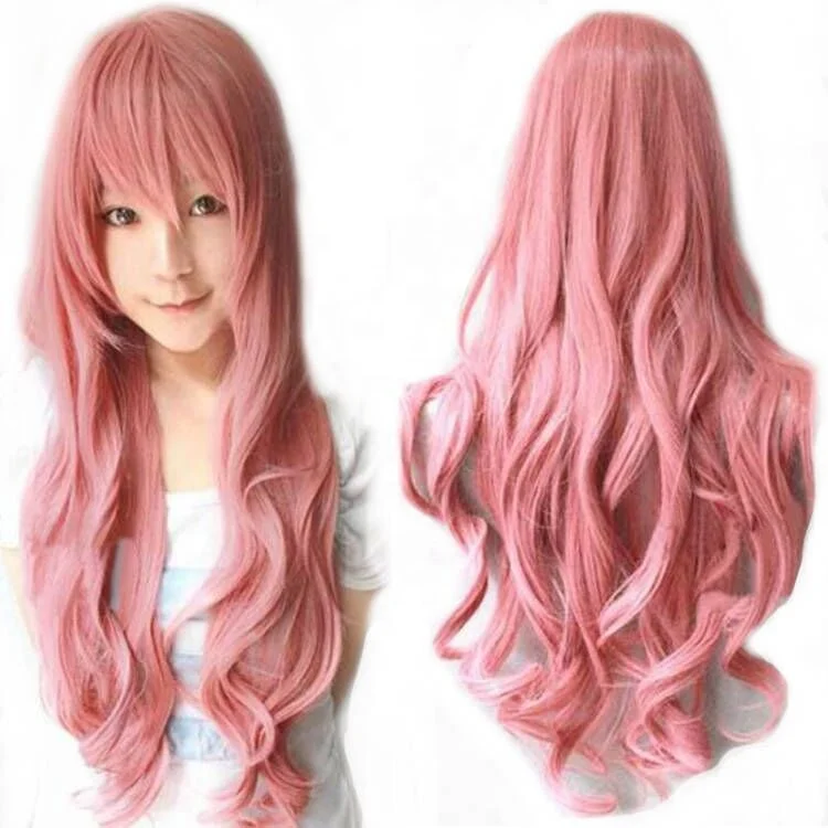 

Women Long Heat Resistant Synthetic Wig With Bangs Wavy Hair Cosplay Cheap Wigs Wholesale