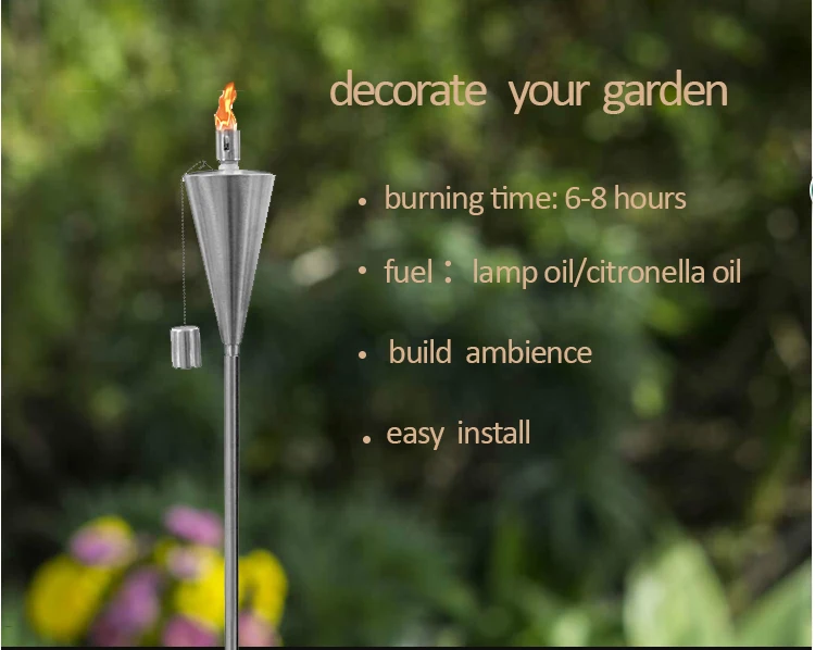 Stainless Steel Outdoor Decorative Garden Fire Torches - Buy Garden