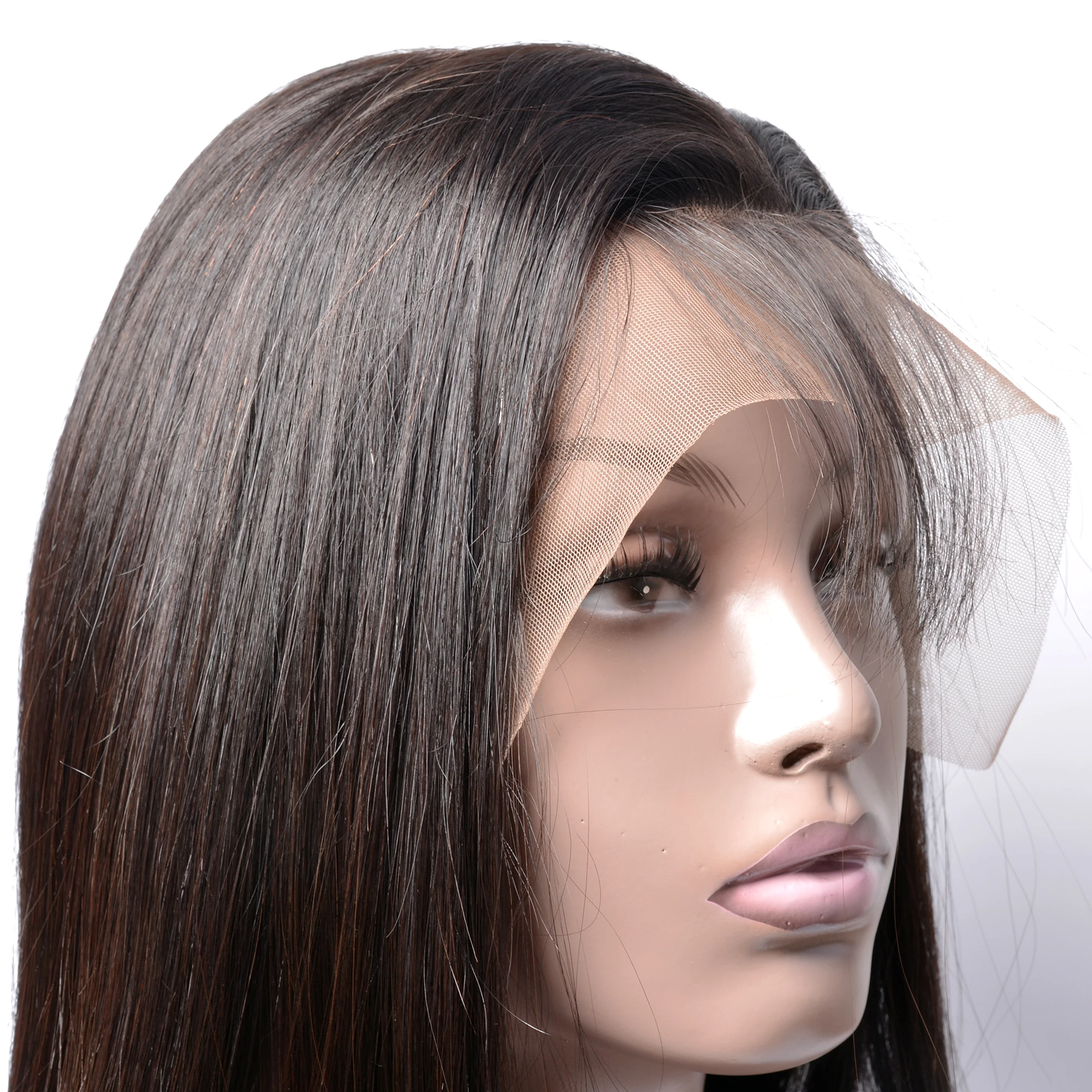 现代展示瑞士蕾丝正面假发批发巴西人发假发前采摘处女全蕾丝假发黑人