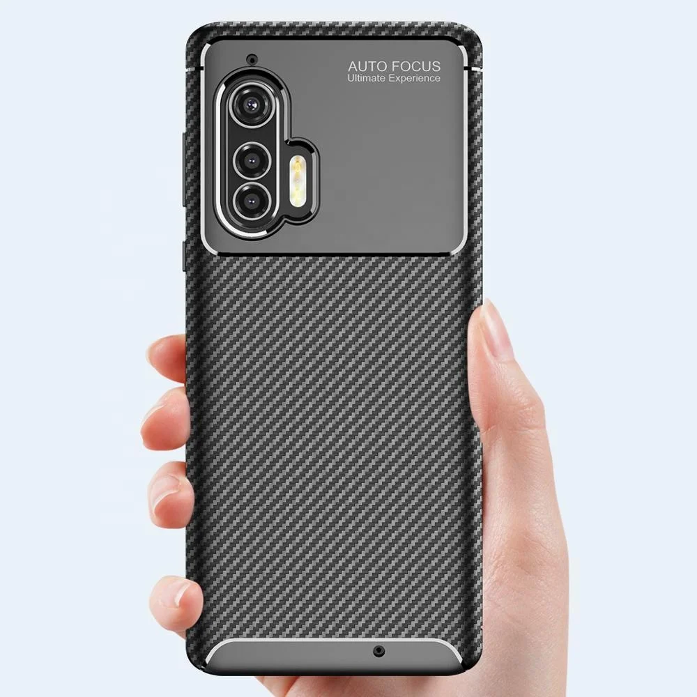 

Best Selling Soft TPU Texture Carbon Fiber Slim Case for Moto Edge Cellphone Back Cover for Moto Edge+, Black, brown, blue