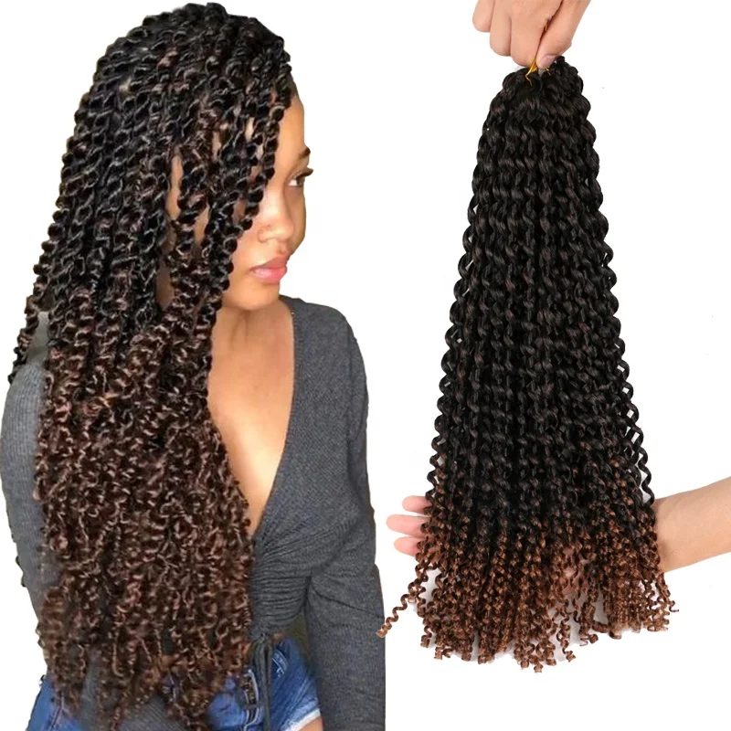

Passion Twist Hair 18 Inch Curl Passion Twist Crochet Braiding Hair Water Wave Synthetic Braids for Passion Twist Crochet Hair