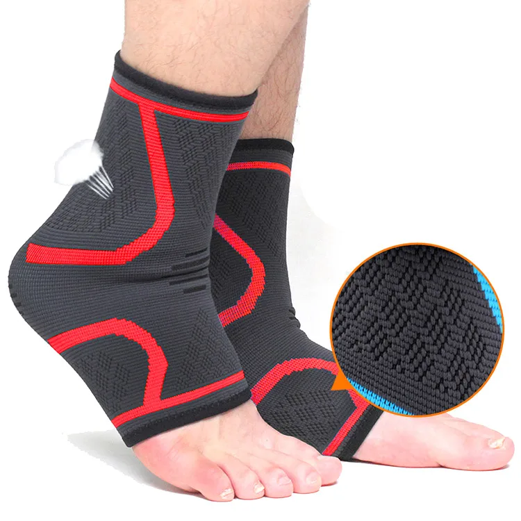 

Fitness Compression Anti-sprain Protector Basketball Football Ankle Guard Ankle Support Brace, Grey,black,red,blue