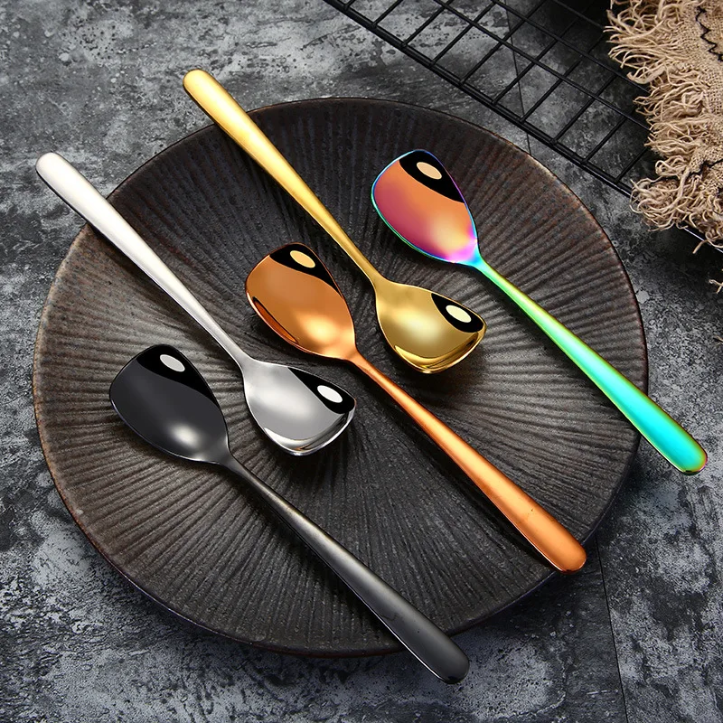 

Promotion Gold plated Stainless steel Mixing Sugar Spoon for Coffee dessert, Silver / gold / rose gold / black / rainbow