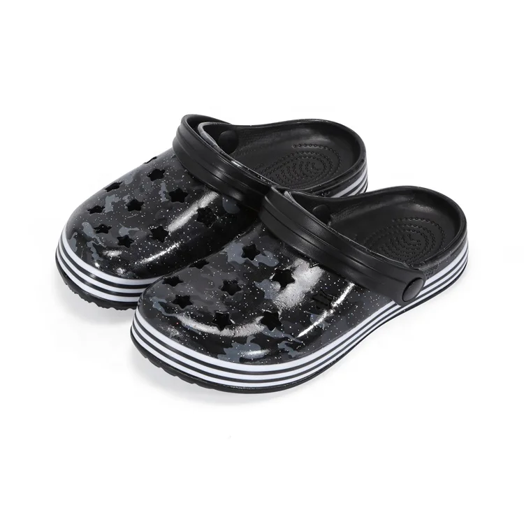 

Black Printing Platform Kids Toddler Garden Clogs Shoes For Boy, Pink