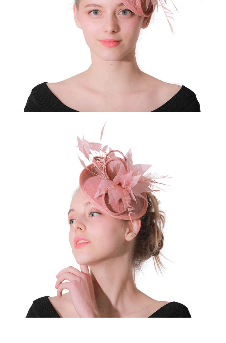 pink feather fascinator clip