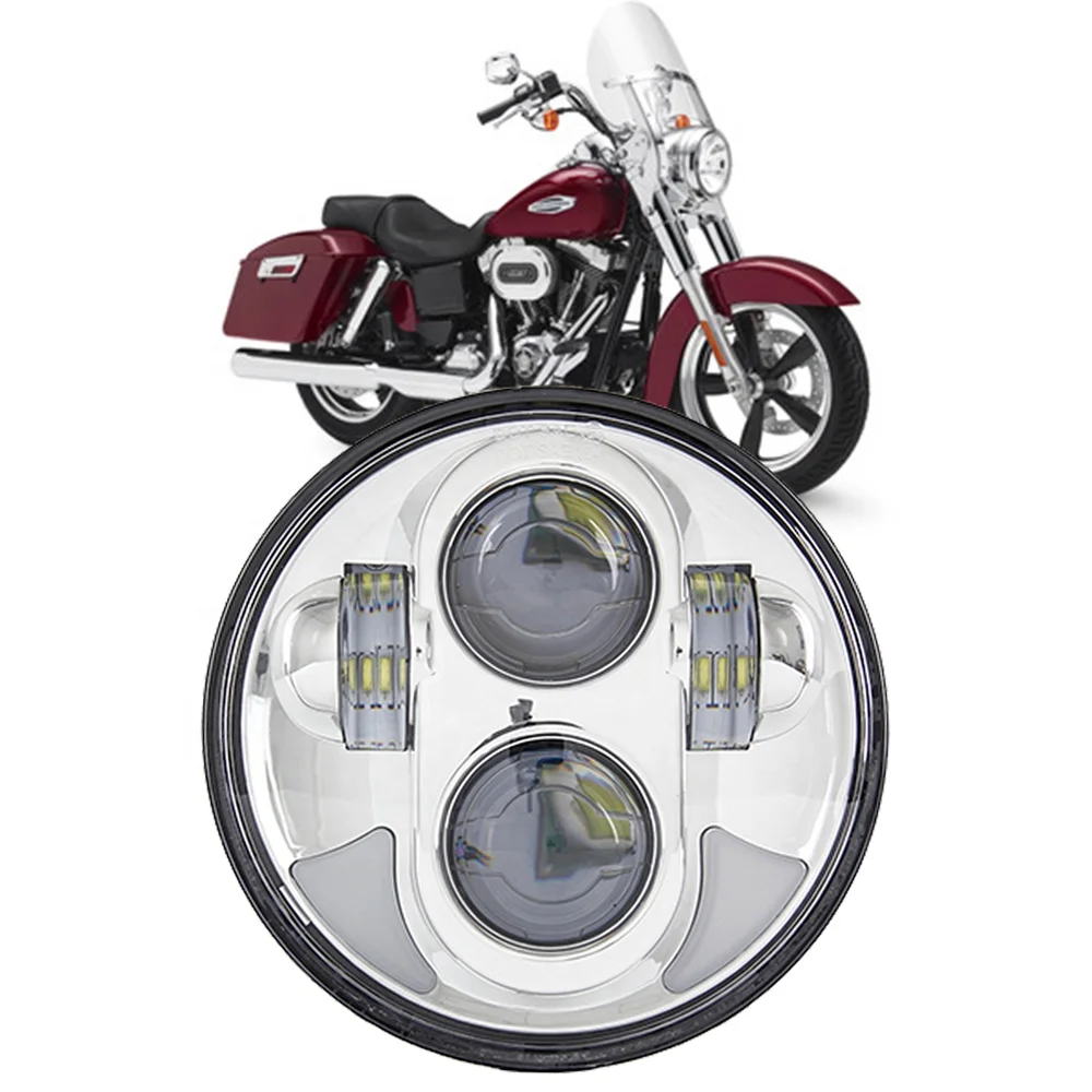 

Hot Sales 40W Round Motorcycle Accessories With Angel Eyes Motorcycle Headlight 5.75inch Led Headlight