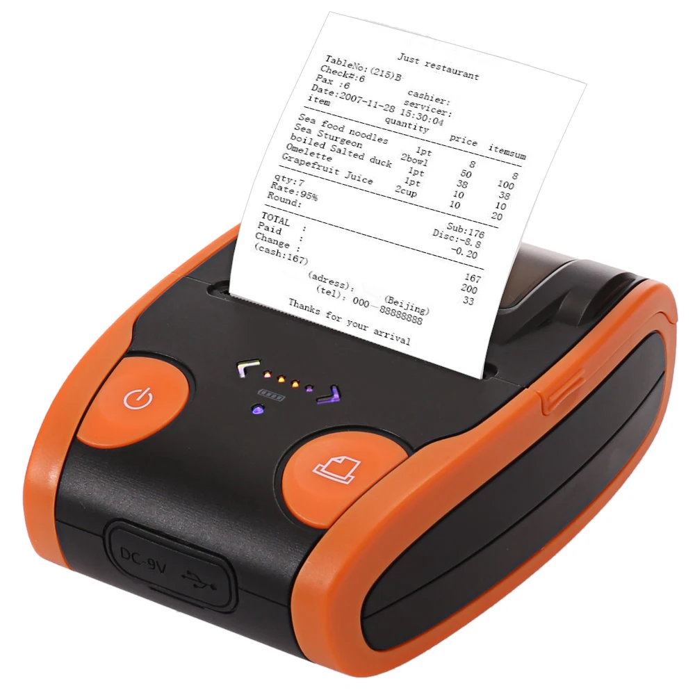 

portable mini print 58mm Handheld mobile BT courier package label printer with waist carry bag