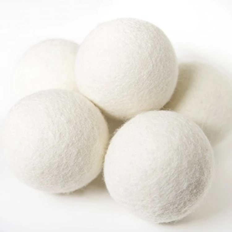 

China factory supplied Eco friendly felt reusable wool dryer balls with your logo, White/grey/customized color