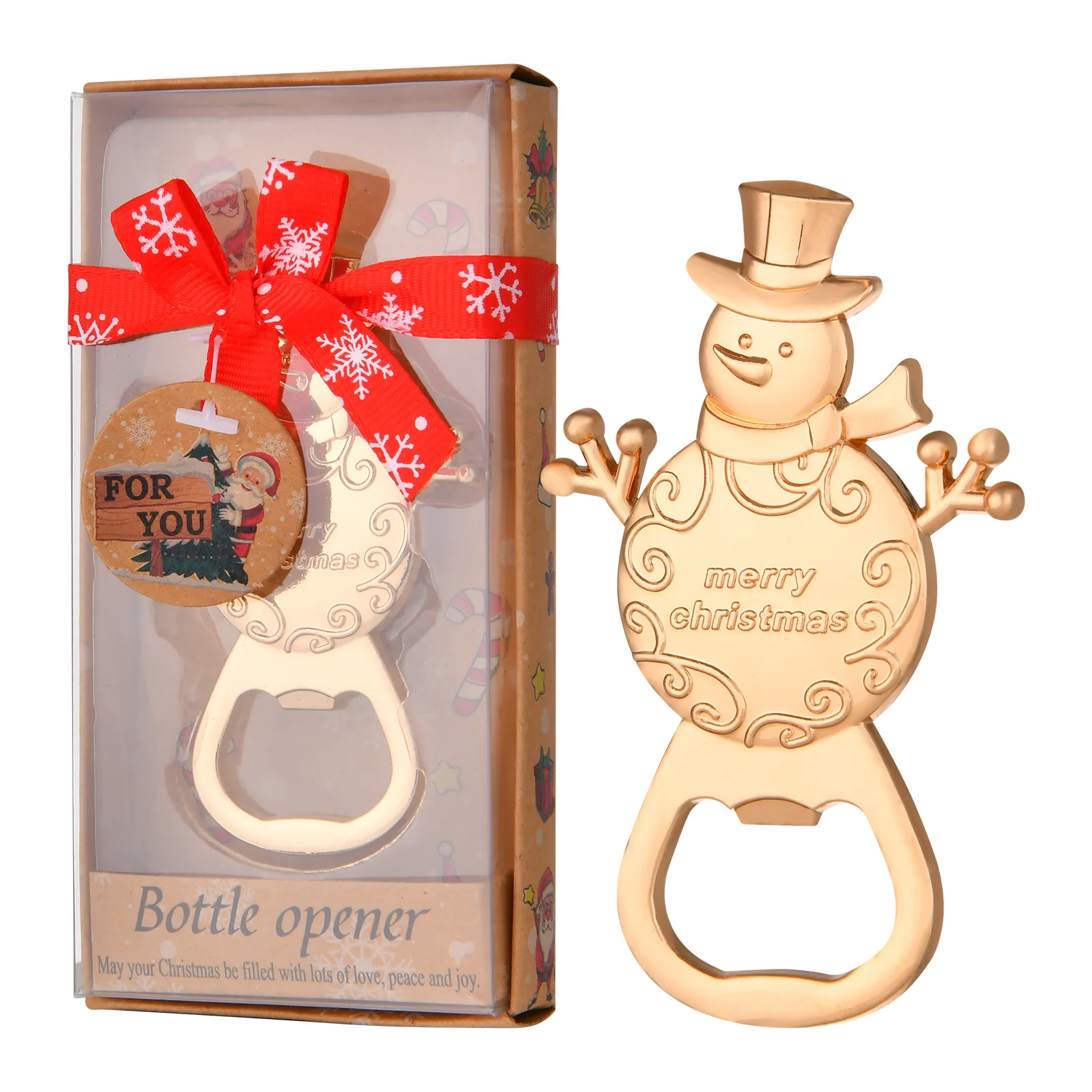 

New Style Christmas Snowman Shaped Bottle Opener Souvenir Gift For Baby Shower Favors Gifts